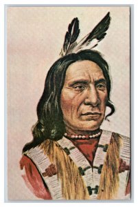 Ogala Indian Chief Red Cloud Portrain UNP Chrome Postcard U12