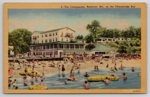 Betterton MD The Chesapeake On The Bay Maryland Beach Scene Postcard C31