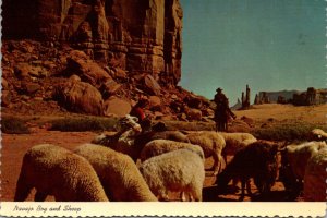 New Mexico Navajo Indian Reservation Navajo Herdsman and Sheep