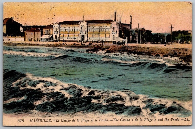 Marseille France 1919 Soldiers Postcard Casino Passed Censor
