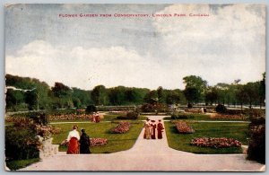 Chicago Illinois c1910 Postcard Flower Garden From Conservatory