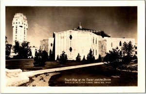 RPPC South View of Tower and Shrine of Little Flower Royal Oak MI Postcard O27