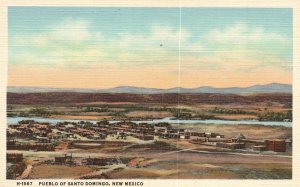 Vintage Postcard 1930's Pueblo of Santo Domingo New Mexico N.M.