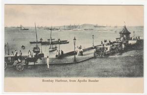 Bombay Harbour Harbor from Apollo Bunder India 1910c postcard