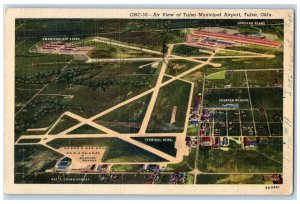 1950 Air View Of Tulsa Municipal Airport Terminal Tulsa Oklahoma OK Postcard