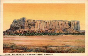 NEW MEXICO Postcard - The Enchanted Mesa - Mesa Encantada - VINTAGE 