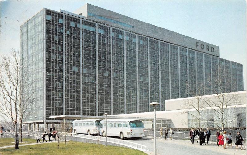 Dearborn Michigan~Fort Motor Company-Central Office Building~People & Buses~1966