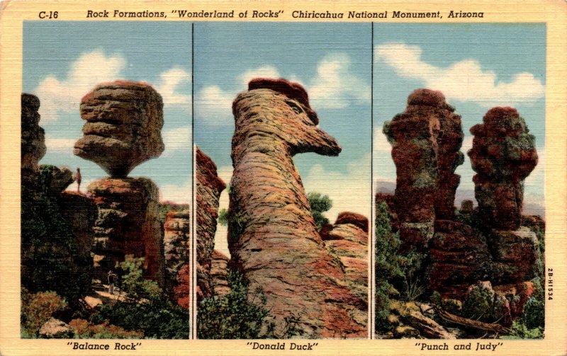 Chiricahua National Monument, Arizona, Wonderland of Rocks, Balance Postcard