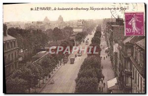 Old Postcard Le Havre Boulevard De Strasbourg View from the tower of the station