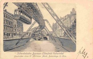 Schwebebahn Barmen Aerial Railway Elberfeld Wuppertal Germany 1903c postcard