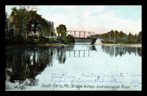1907 South Paris Maine Androscoggin River Undivided Back Post Card Postcard 205