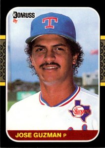 1987 DONRUSS Baseball Card Jose Guzman P Texas Rangers sun0577