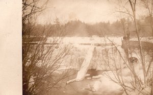 Vintage Postcard Snow-Capped Forest Winter Snow Frozen Little Falls New York NY