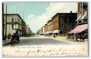 1907 Main Street Exterior Building Store Horse Road Ann Arbor Michigan Postcard 