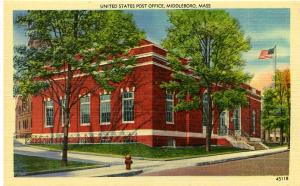 The United States Post Office - Middleboro, Massachusetts Linen