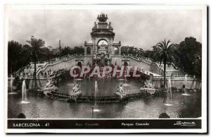 Old Postcard Barcelona Cascada Park