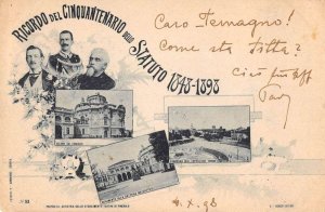 Turin Italy 50th Anniversay Souvenir Greetings 1898 Postal Used Postcard AA49036