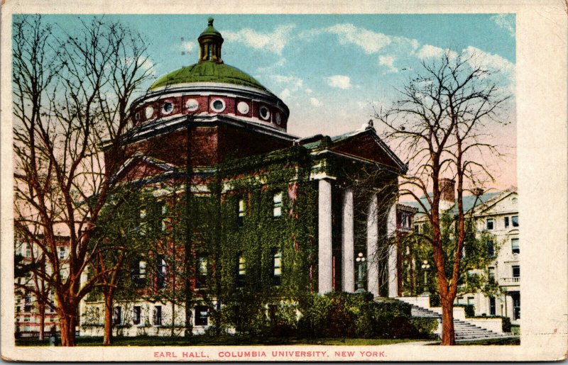 Vtg 1920s Columbia University Earl Hall New York City NY Postcard