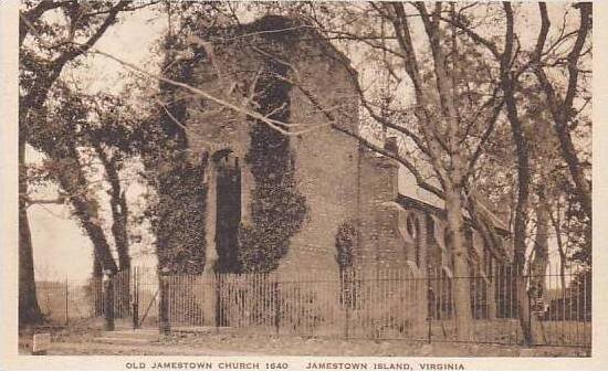 Virginia Jamestown Island Old Jamestown Church 1640 Albertype