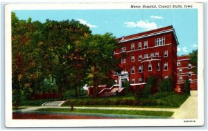 COUNCIL BLUFFS, IA Iowa ~ MERCY HOSPITAL  c1950s Curt Teich Co. Postcard