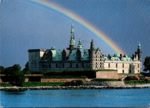 Denmark Helsingor Kronborg I Bygevejr Castle Under Rainbow