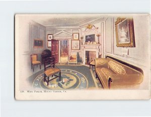 Postcard West Parlor, Mount Vernon, Virginia