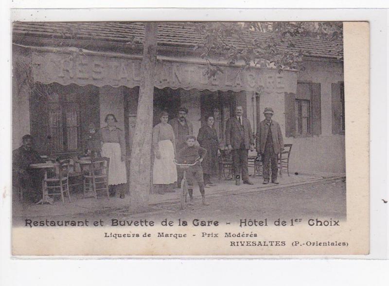 RIVESALTES : restaurant et buvette de la gare, liqueurs de marque, prix modé...