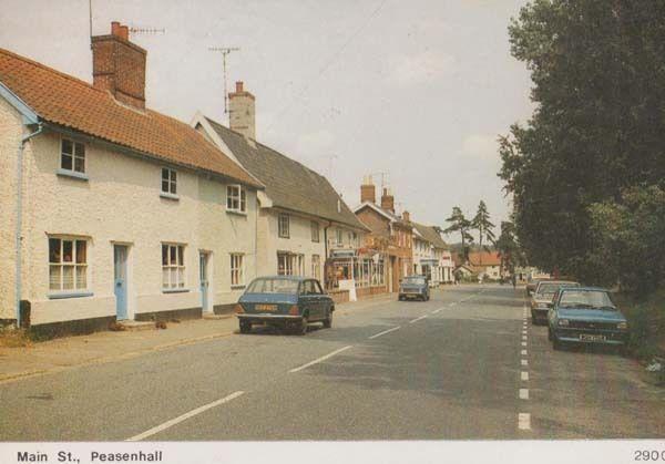 Peasenhall Lyons Maid Ice Cream Newsagent Sign Post Office Village Postcard