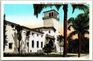 County Courthouse Santa Barbara California CA Palm Trees Landscapes Postcard