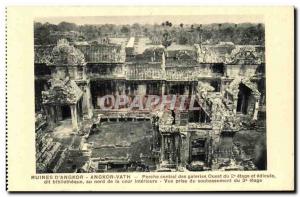 Postcard Ancient Ruins Cambodia Angkor D Angkor Vath central Porch of Western...