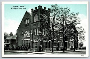 Walnut Ridge Arkansas~Baptist Church Bldg Street View~Blue Sky~Vintage Postcard