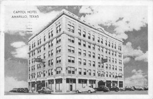 Texas Amarillo Capitol Hotel autos roadside Lumitone roadside Postcard 22-6870