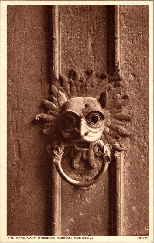 The Sanctuary Knocker, Durham Cathedral Vintage Postcard CC772