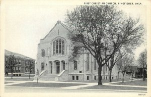 c1920 Postcard; Kingfisher OK First Christian Church, Unposted Curt Teich