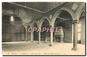 Old Postcard Blois Chateau Louis XII Wing Hall of the States General