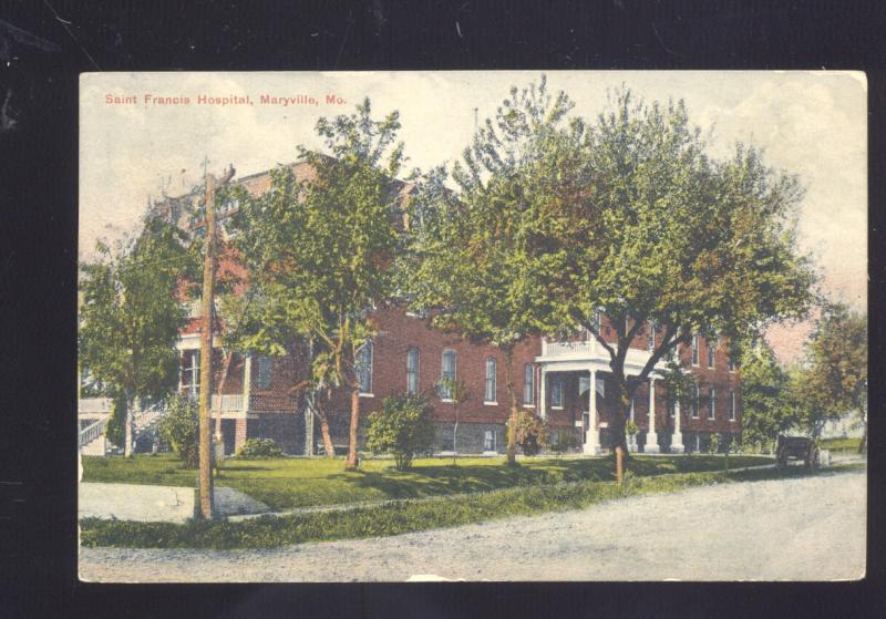 MARYVILLE MISSOURI SAINT FRANCIS HOSPITAL ANTIQUE VINTAGE POSTCARD MO