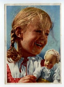 487630 Germany girl with her favorite doll Vintage postcard