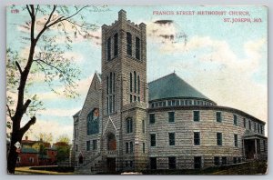 Francis Street Methodist Church St Joseph MO C1908 Postcard S21