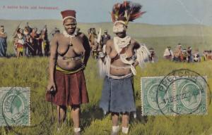 Pretoria South Africa Native Bride & Bridesmaid Old Postcard