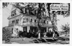 Ogunquit Maine~Barbara Deau's Restaurant~Sillouette Sign in Front~1950s Postcard