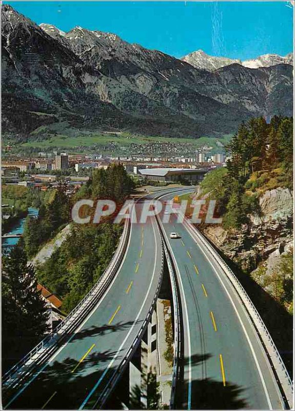 Postcard Modern Brennerautobah Blick und Nordkette Innsbruck