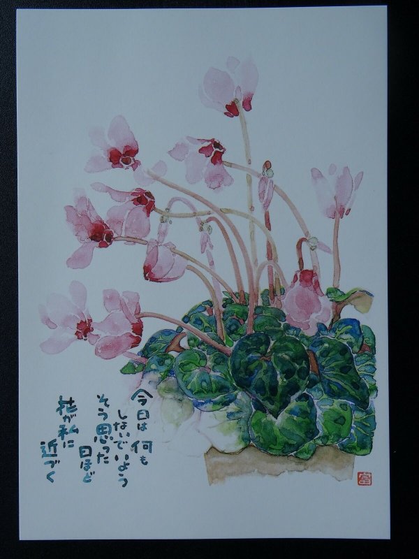 CYCLAMEN Paintings Poems by Japanese Disabled Artist Tomihiro Hoshino PC