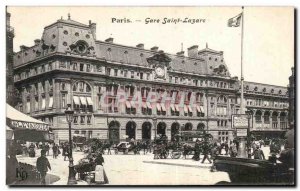 Old Postcard Paris Gare Saint Lazare