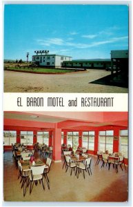 QUERETARO,  Mexico~ Roadside  EL BARON MOTEL & Restaurant c1950s Cars Postcard