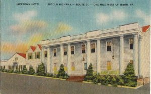 Postcard Jacktown Hotel Lincoln Highway One Mile West Irwin PA