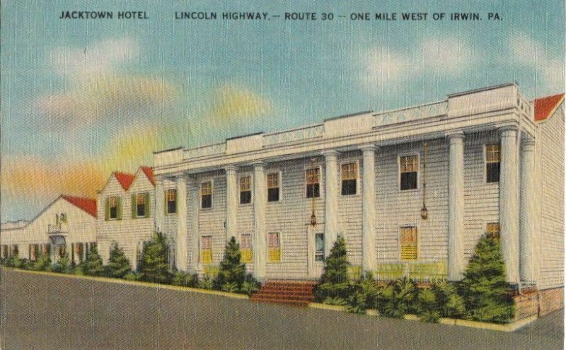 Postcard Jacktown Hotel Lincoln Highway One Mile West Irwin PA