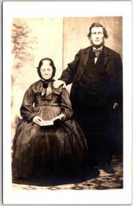 Postcard RPPC c1910s Millgrove Ontario Studio Photo of Mr & Mrs Warey Cornings?