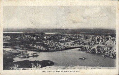 Bad Lands at Foot of Scotts Bluff in Scottsbluff, Nebraska