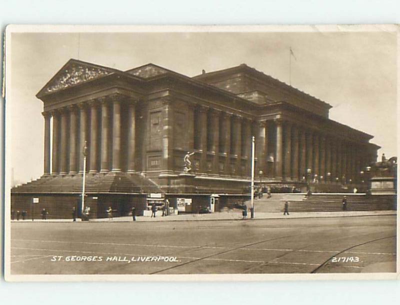 old rppc ST. GEORGE'S HALL Liverpool - Merseyside - England UK HM1940