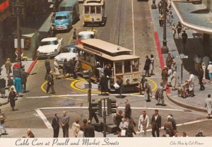 California San Francisco Cable Car On Turntable At Powell and Market Streets